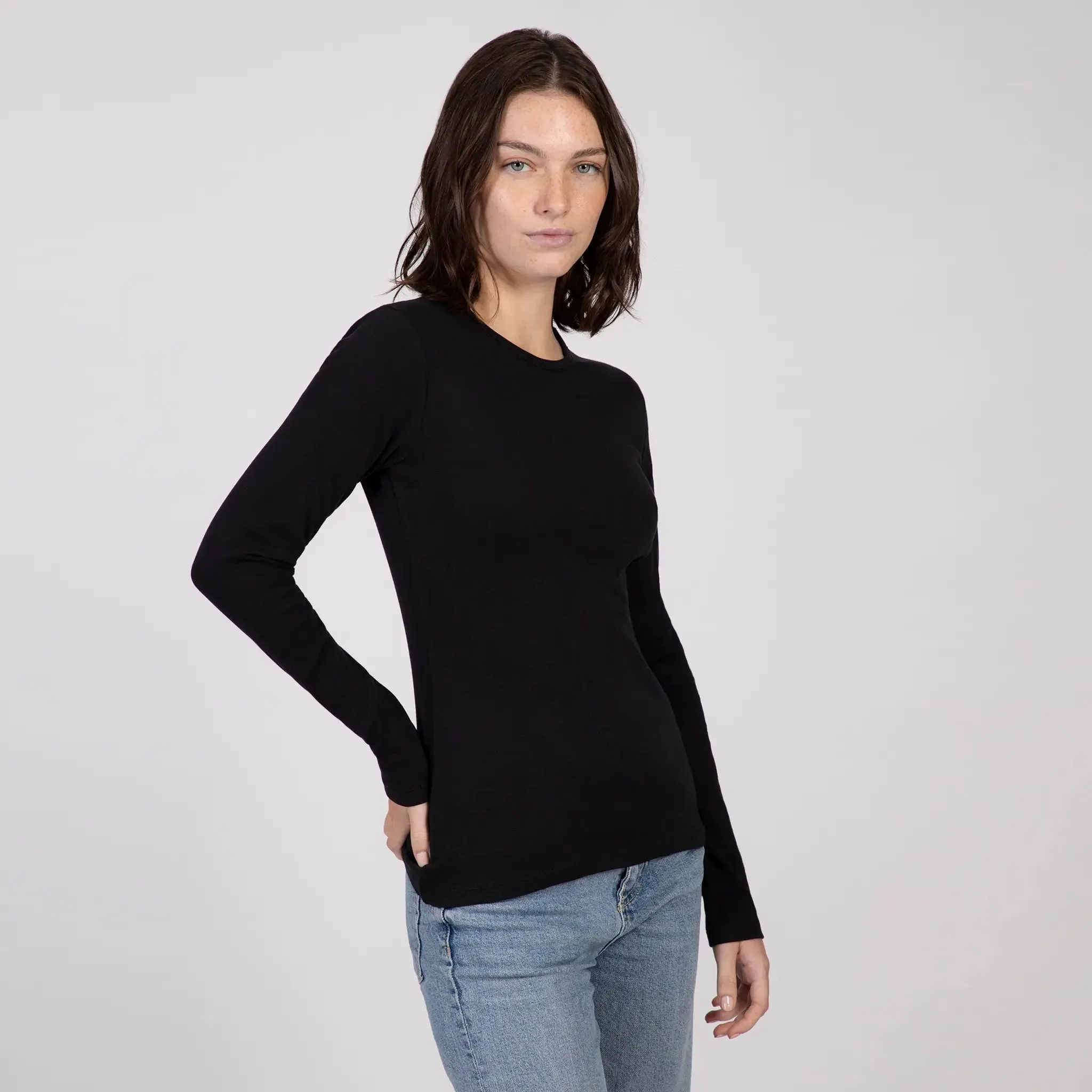 6 Pack - Women's Organic Pima Cotton Long Sleeve Shirts