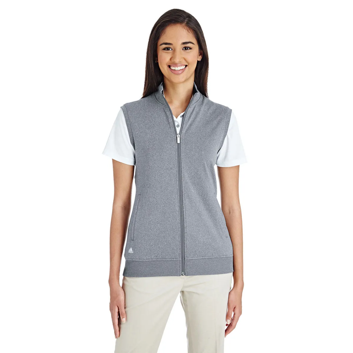 adidas Golf Women's Vista Grey/Heather Full-Zip Club Vest