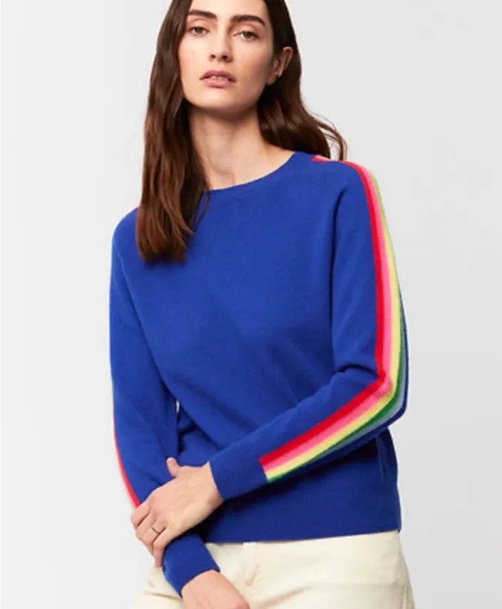 Aldo Martins Aracar Cashmere Color Edge Crew Blue