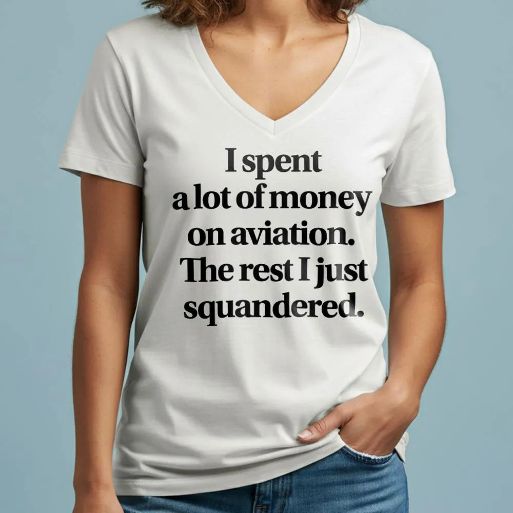 Aviation Squandered - Women's V-Neck T-Shirt