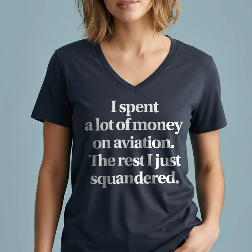 Aviation Squandered - Women's V-Neck T-Shirt