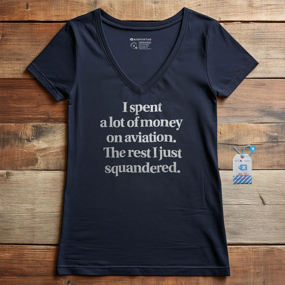 Aviation Squandered - Women's V-Neck T-Shirt