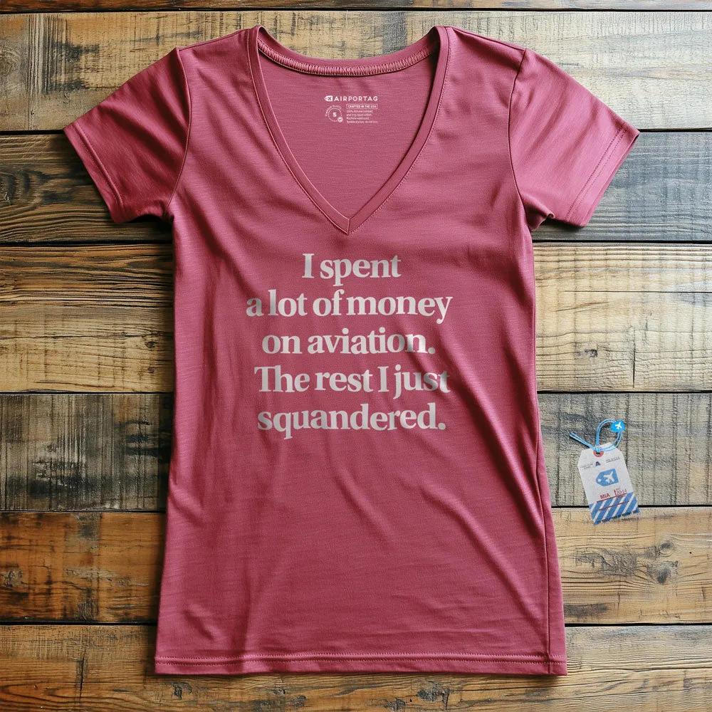 Aviation Squandered - Women's V-Neck T-Shirt