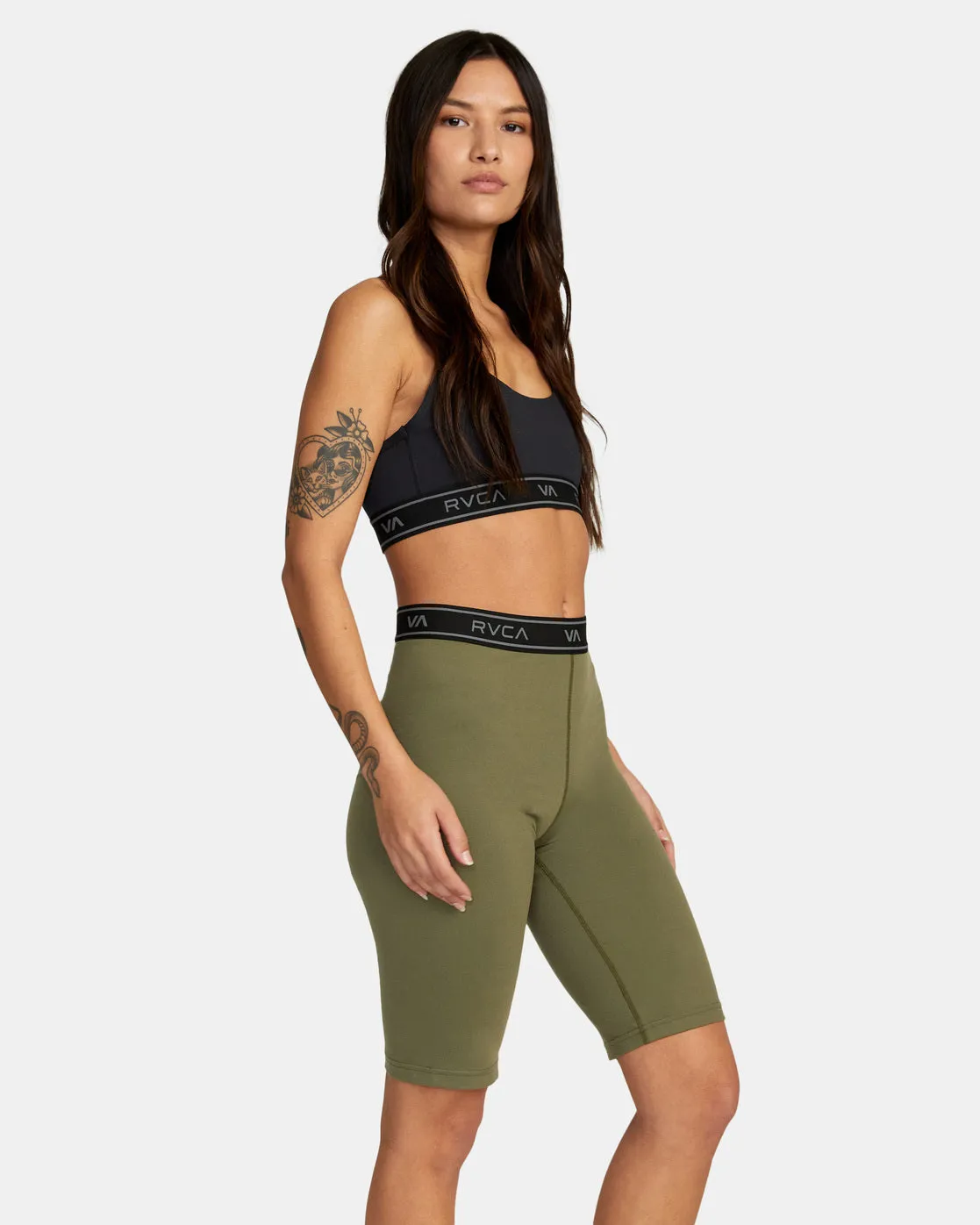 Base 10.5" Biker Shorts - Olive