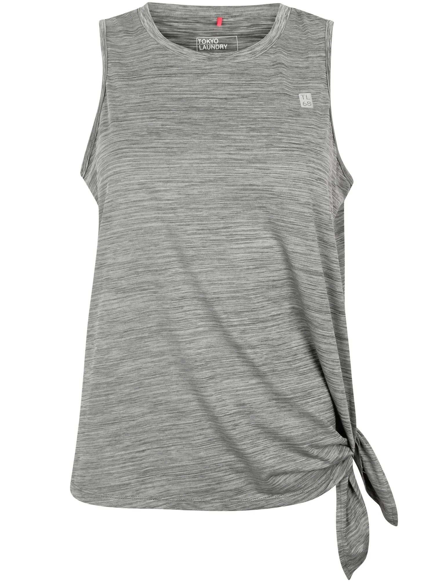 Briella Tie Side Sleeveless Vest Top in Mid Grey Marl - Tokyo Laundry Active