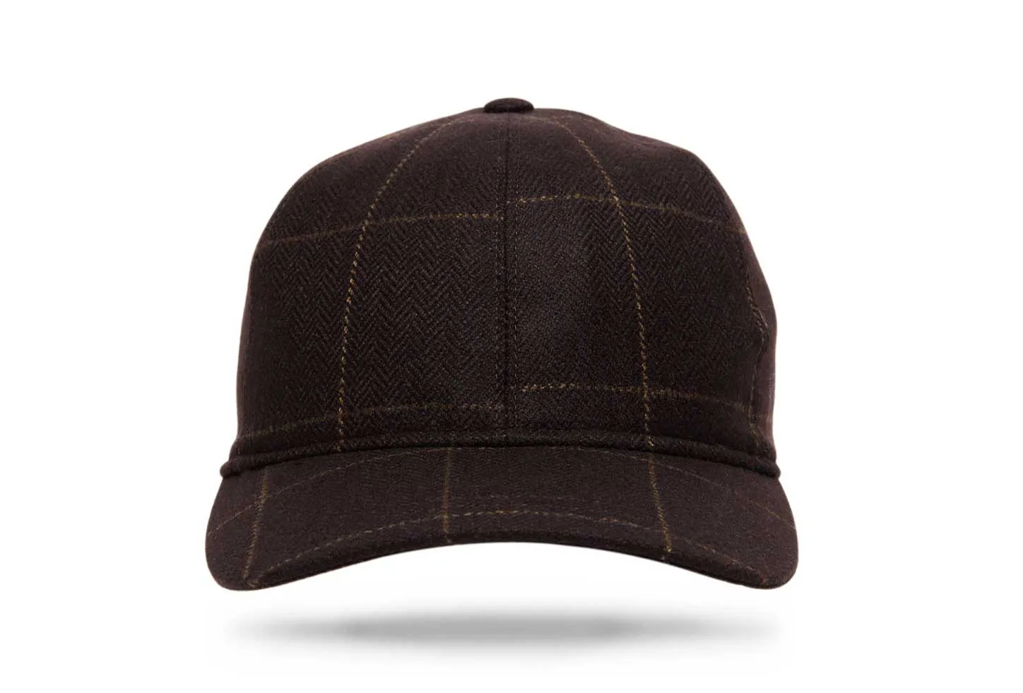 Cashmere Baseball Cap - Brown Windowpane