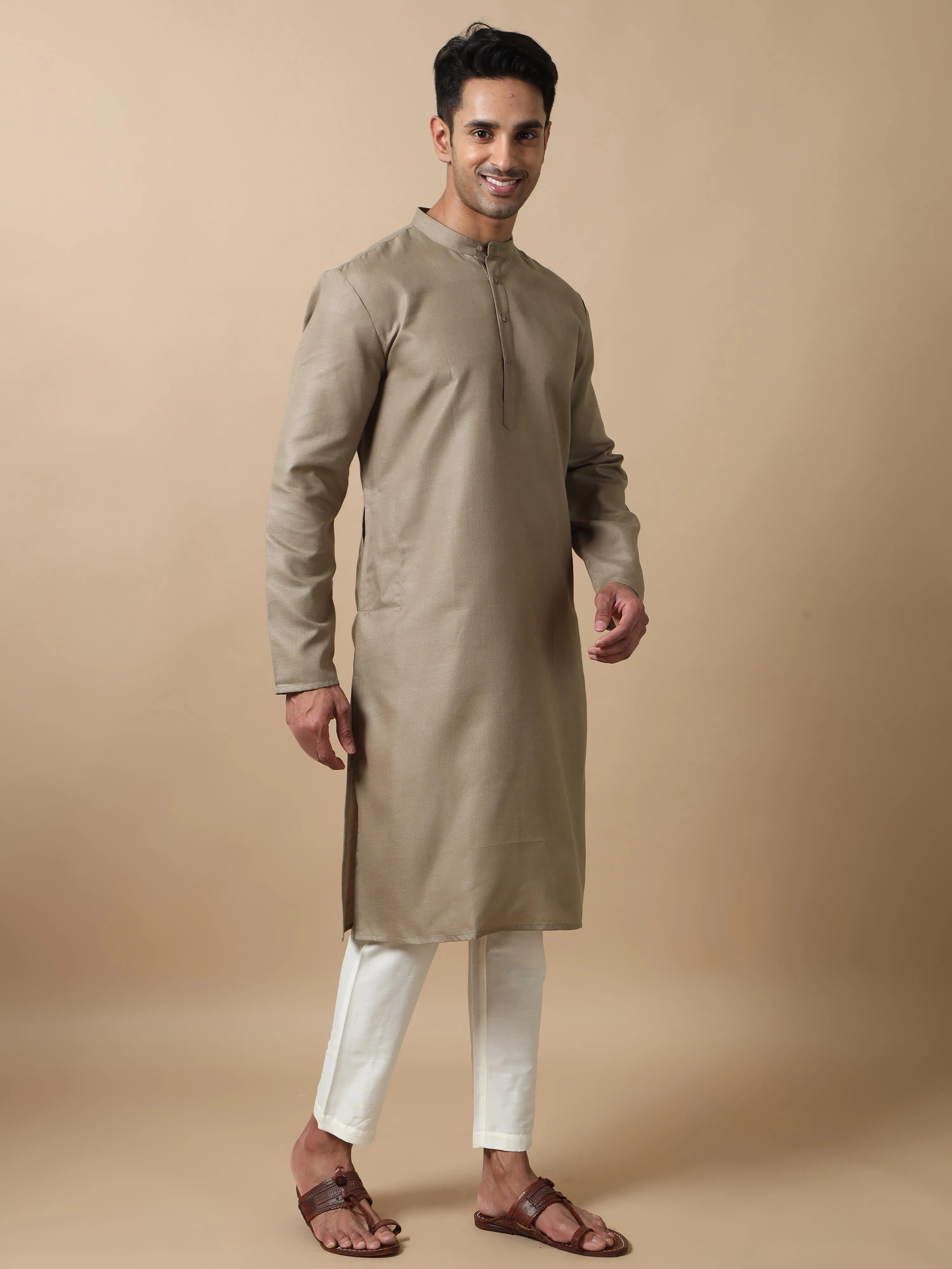 Cement Grey Long Kurta