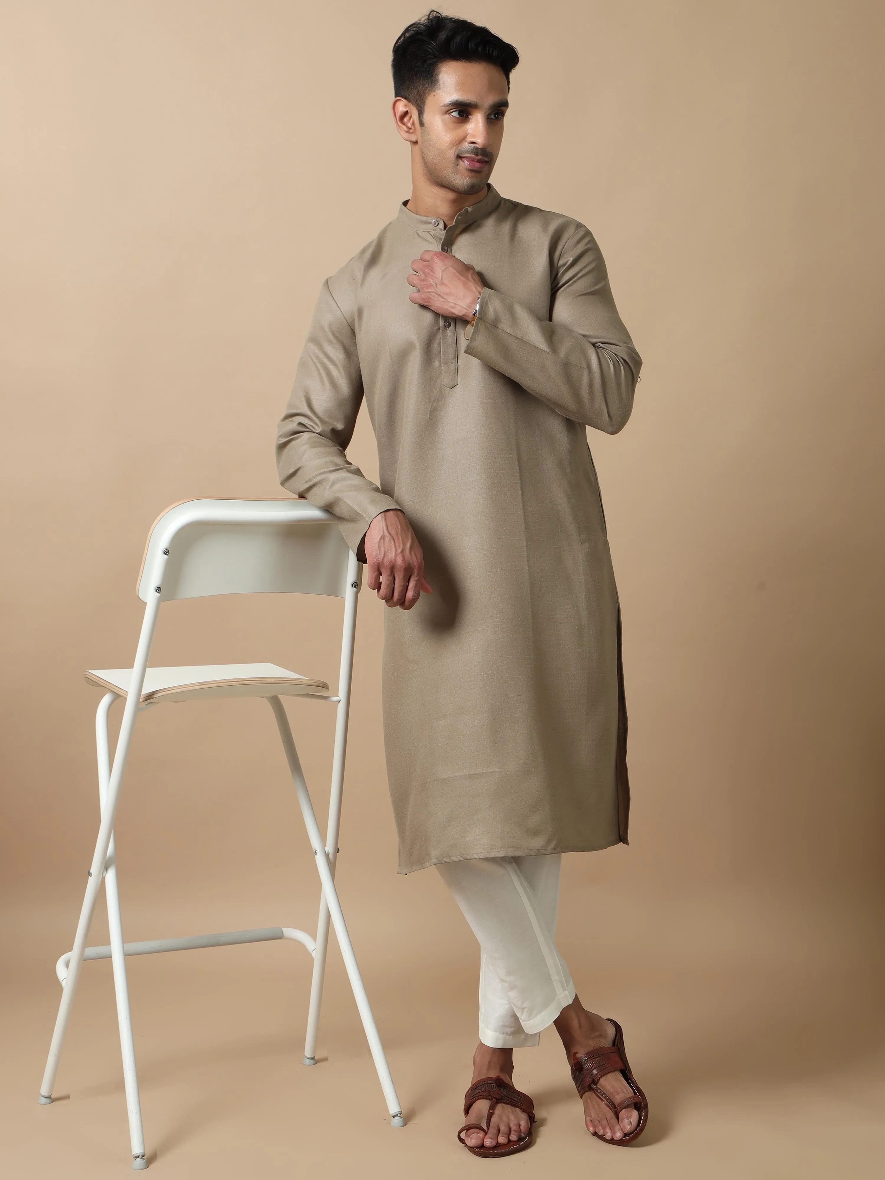 Cement Grey Long Kurta