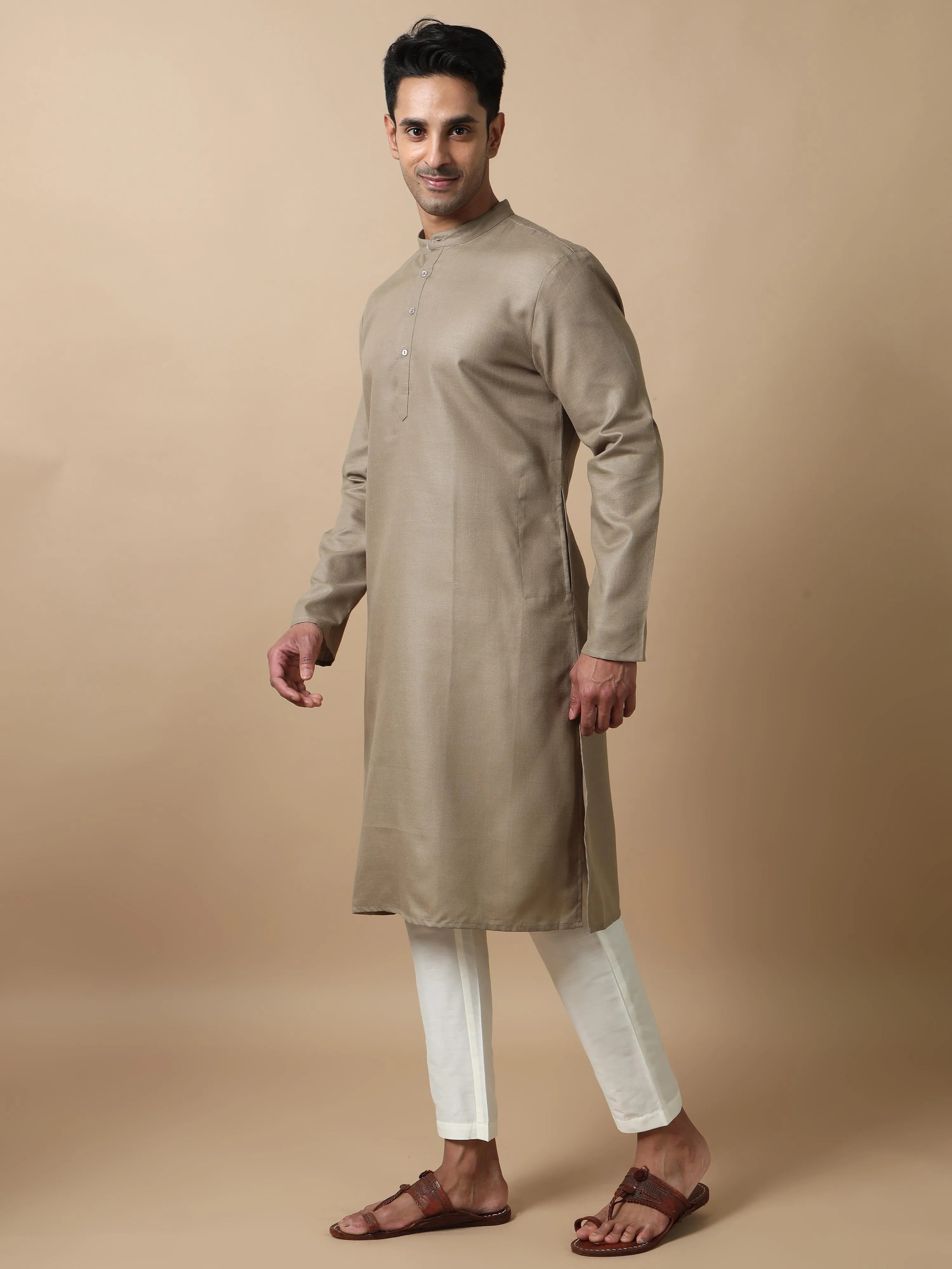 Cement Grey Long Kurta