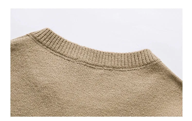 Chunky Knit Sweater with Ribbed Hem