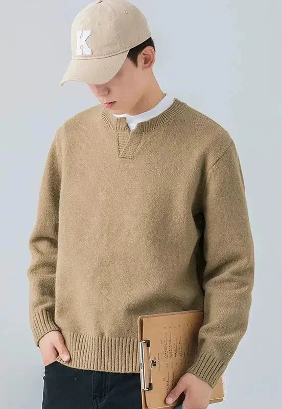 Chunky Knit Sweater with Ribbed Hem