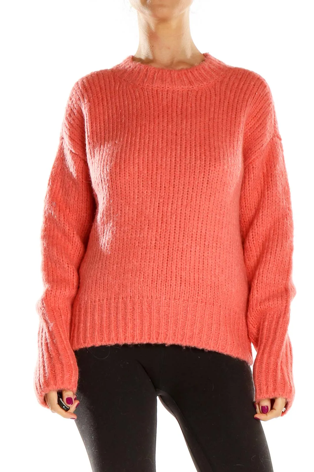 Coral Chunky Knit Sweater