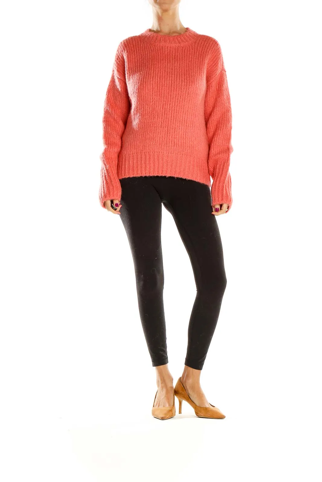 Coral Chunky Knit Sweater