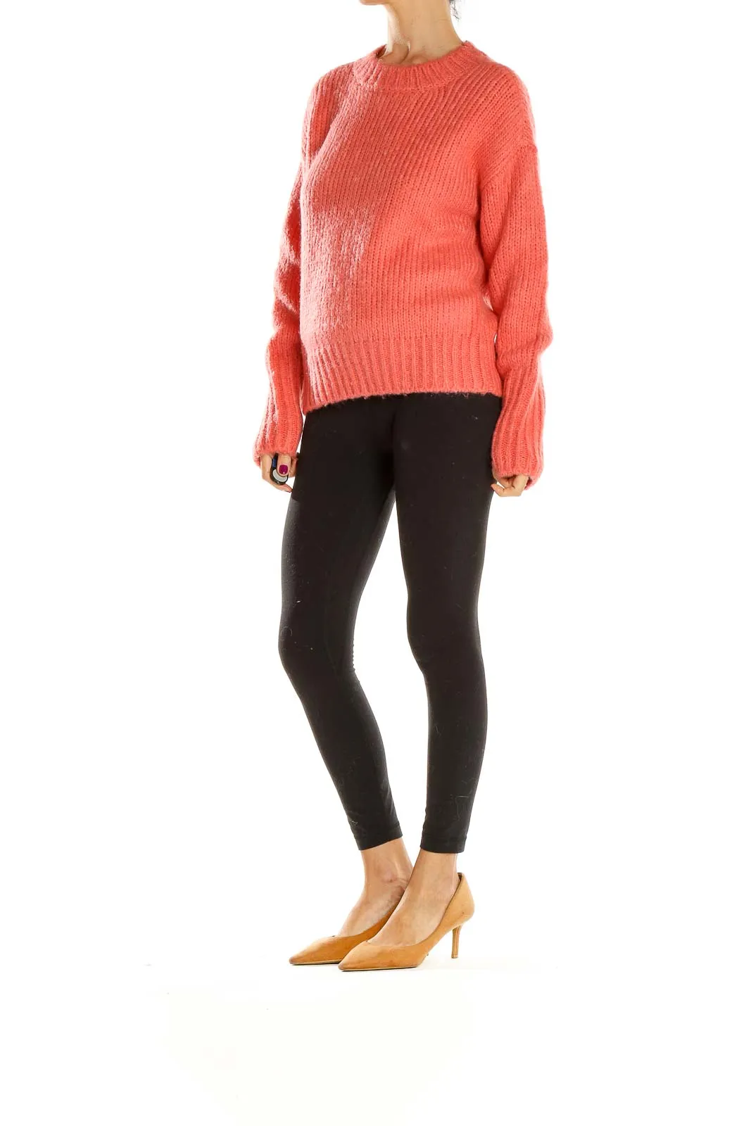 Coral Chunky Knit Sweater