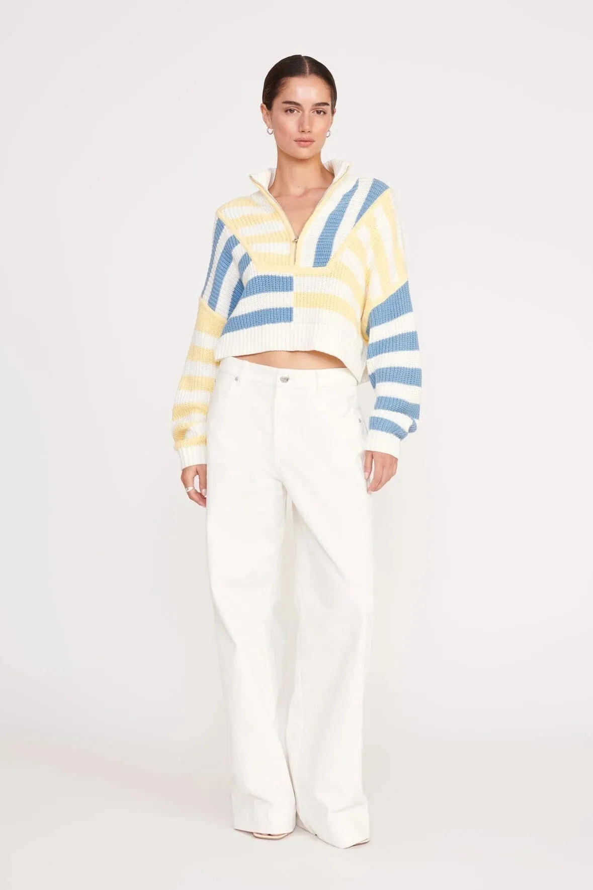 Cropped Hampton Sweater - Buttercup Seashore