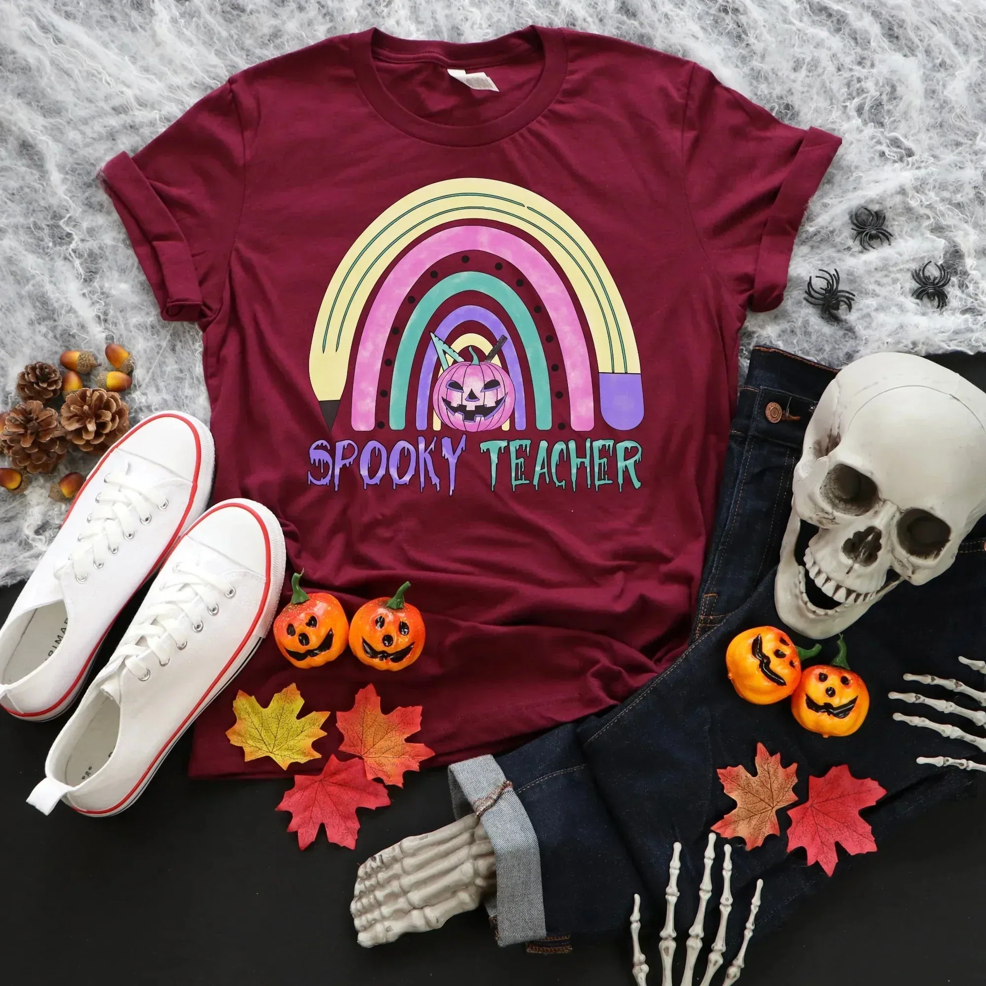 Halloween Teacher Shirt, Spooky Teacher Halloween Ghost Shirt