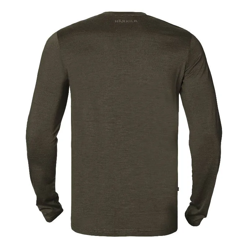 Harkila Base All Season Merino Long Sleeve Mens T-Shirt - Willow Green