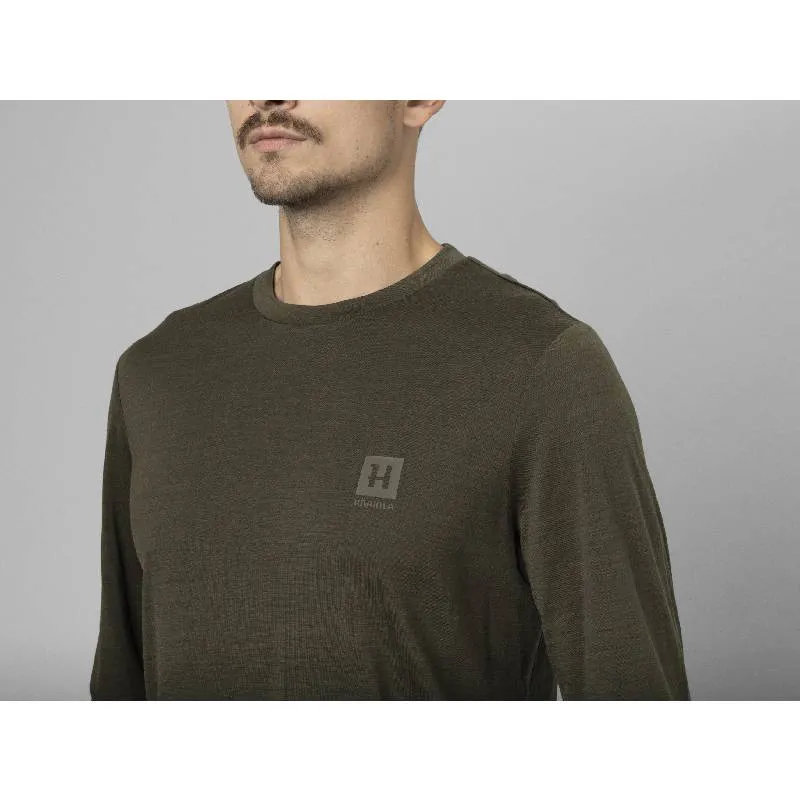 Harkila Base All Season Merino Long Sleeve Mens T-Shirt - Willow Green