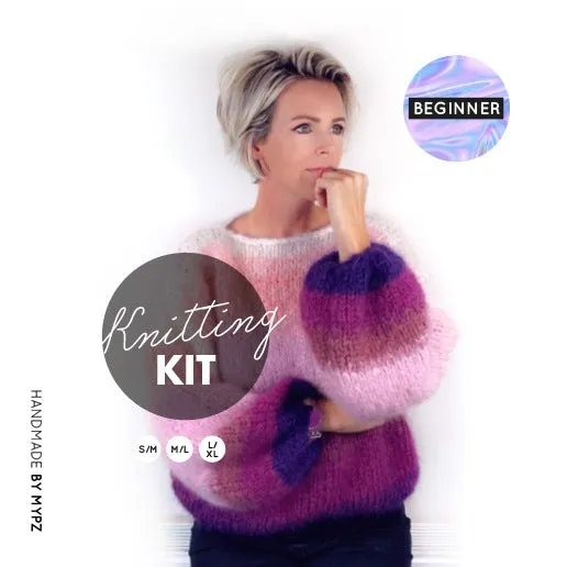 Knitting Kit – MYPZ Striped Mohair Pullover Jolie No.9 – Beginner (ENG-NL)