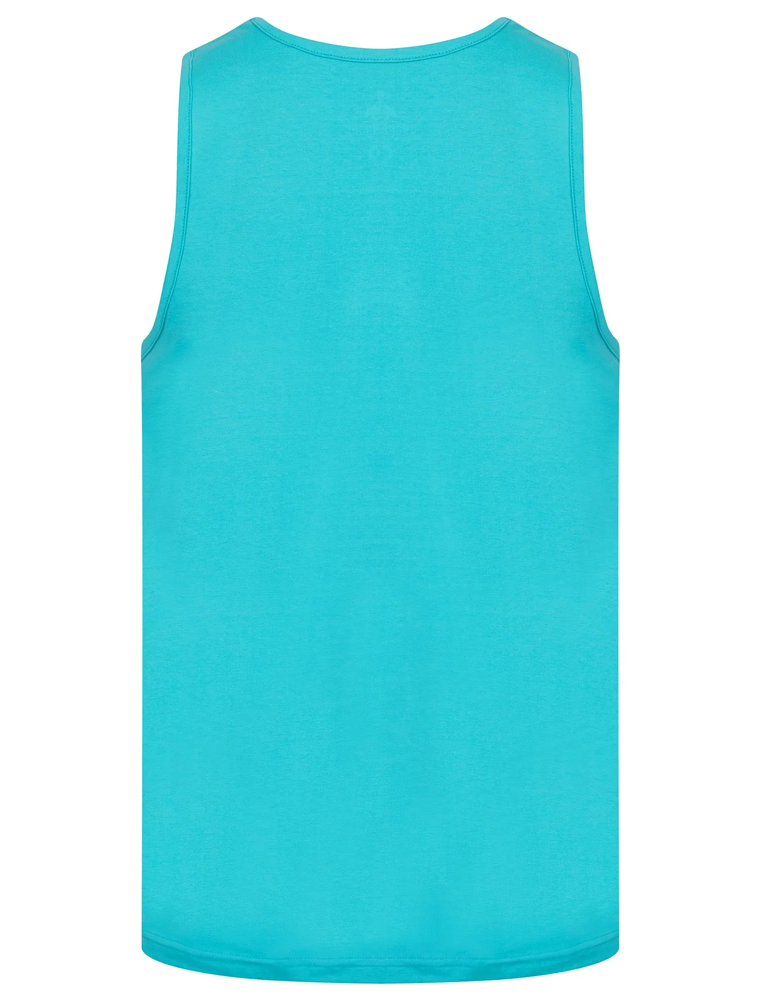 Made For Motif Print Cotton Vest Top in Blue Curacao - South Shore