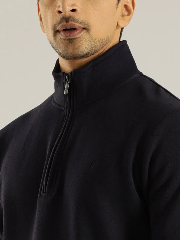 Men Full Sleeve Solid High Neck Sweatshirt