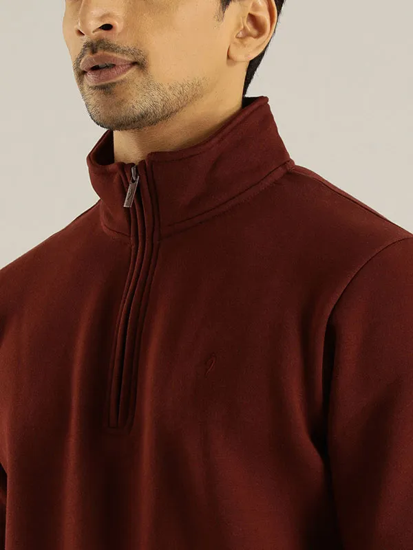 Men Full Sleeve Solid High Neck Sweatshirt