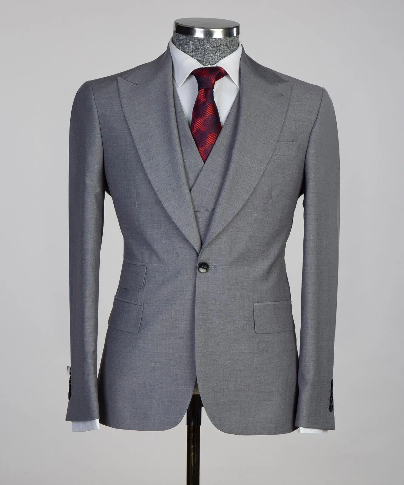 Men's Fashion Grey Slim Fit Suit