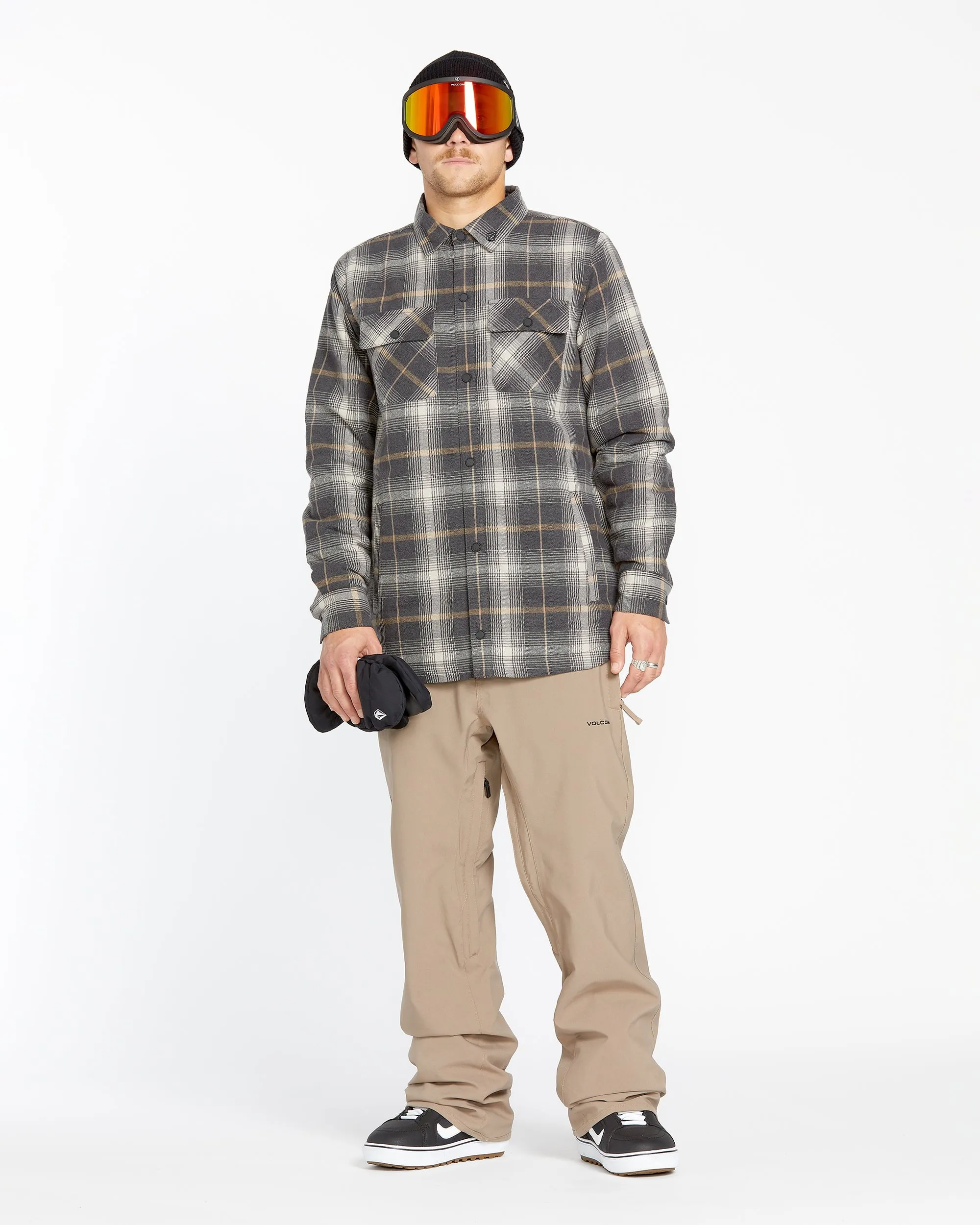 Mens Insulated Riding Flannel - Stone