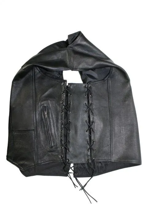 Men's Naked Cowhide Leather Vest Extender, CE4-11-B-DL