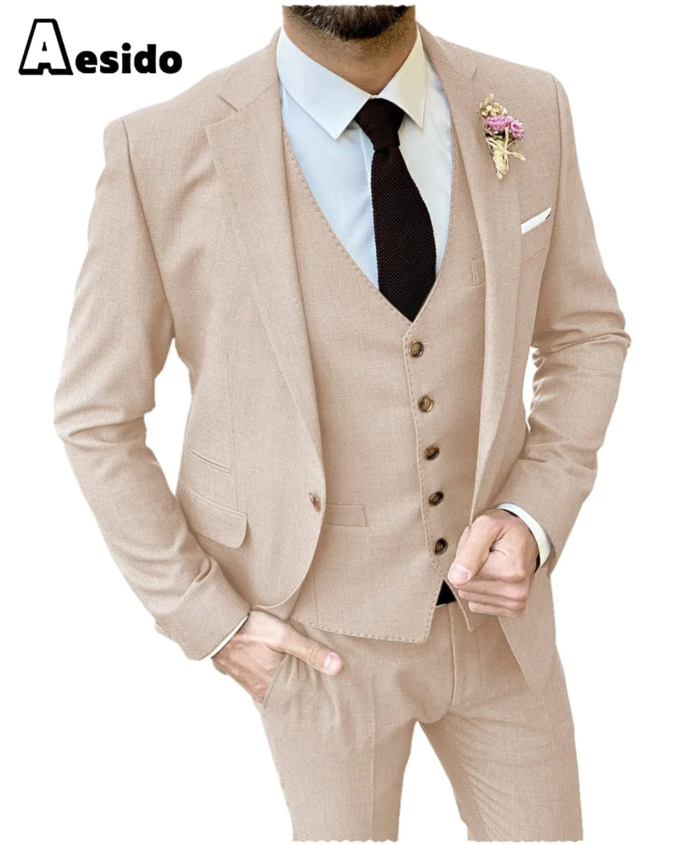 Men's Suit 3 Pieces Double Buttons Notch Lapel Jacket  (Blazer Vest Pants)