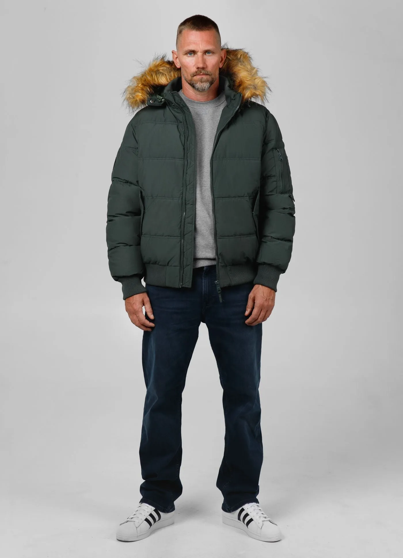 Men's winter hooded jacket Burnt