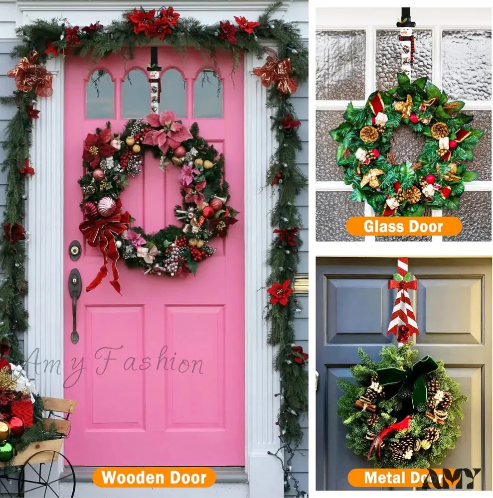 Metal Wreath Hanger Set for Front Door Christmas Decoration