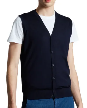 Navy Blue Button Up Vest