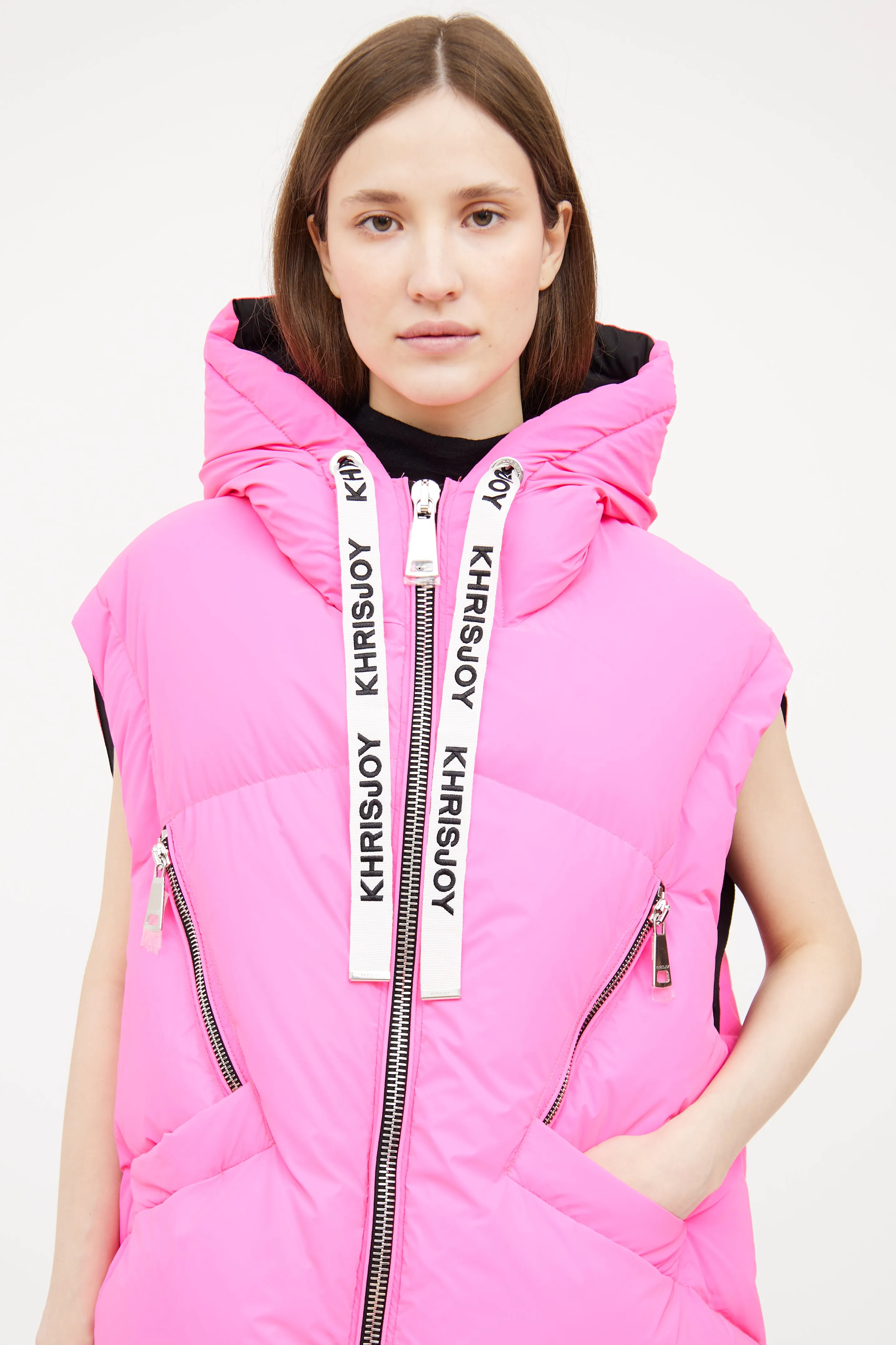 Pink Down Logo Vest