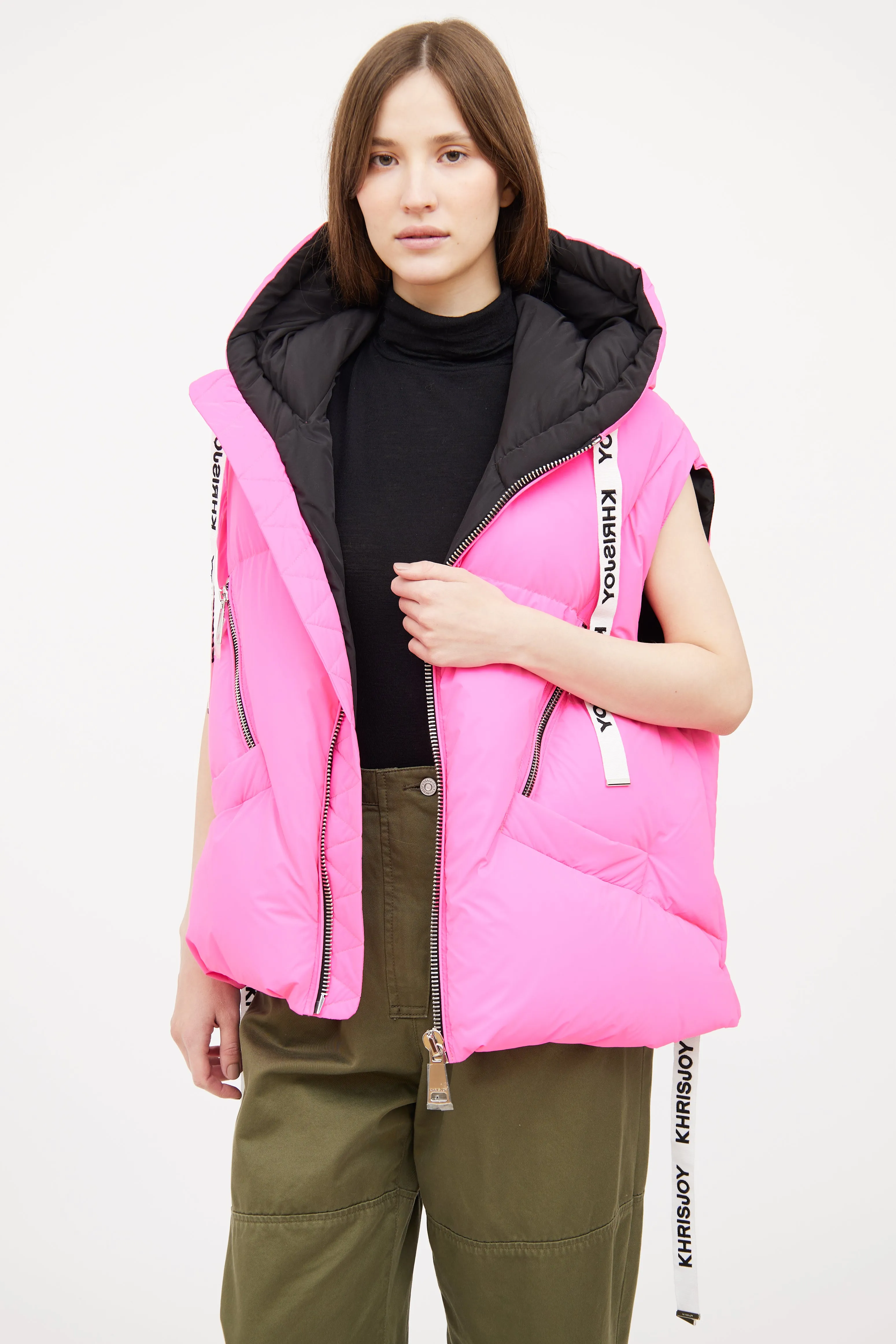 Pink Down Logo Vest