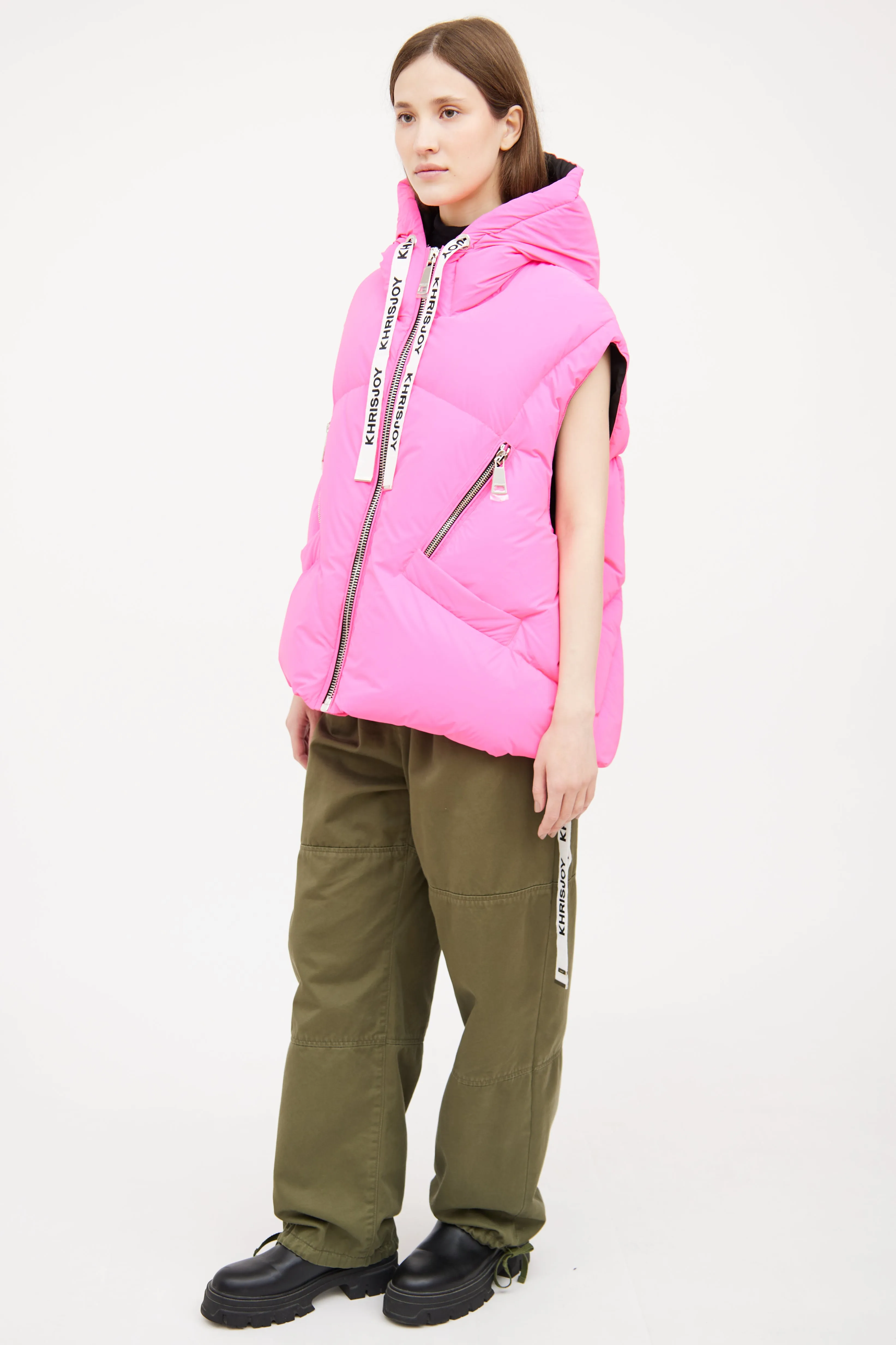 Pink Down Logo Vest