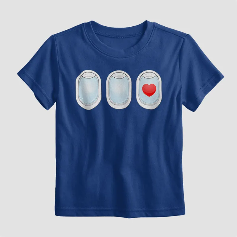 Plane Windows Heart - Kids T-Shirt