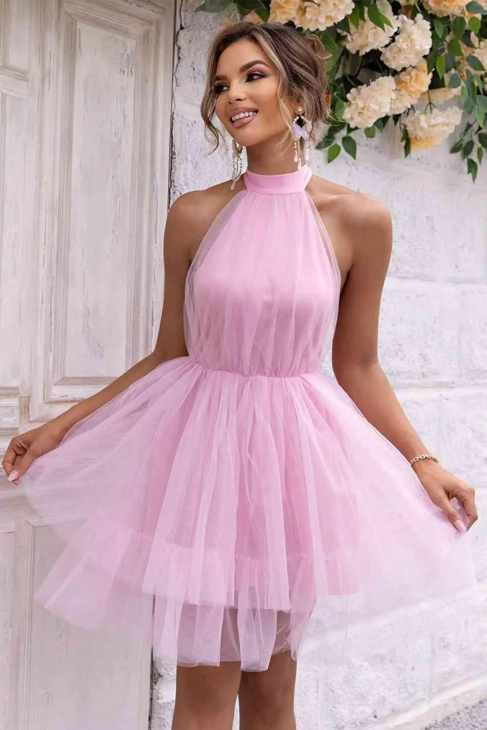 Princess Backless Halter Dress