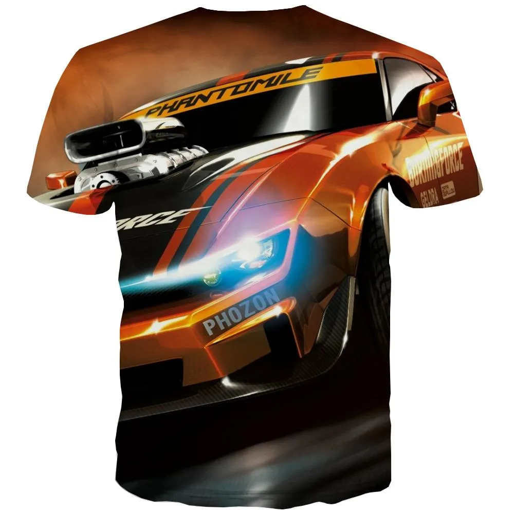 Racing Car T shirts Men Metal T-shirts Graphic City T shirts Funny Gray Shirt Print Retro Tshirts Casual