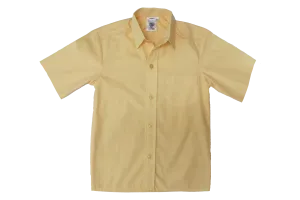 Short-Sleeved Raised Collar Shirt - Maize