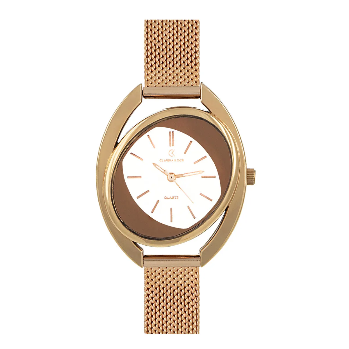 Slim design Mesh Stainless Steel Oval Classical Women Watch