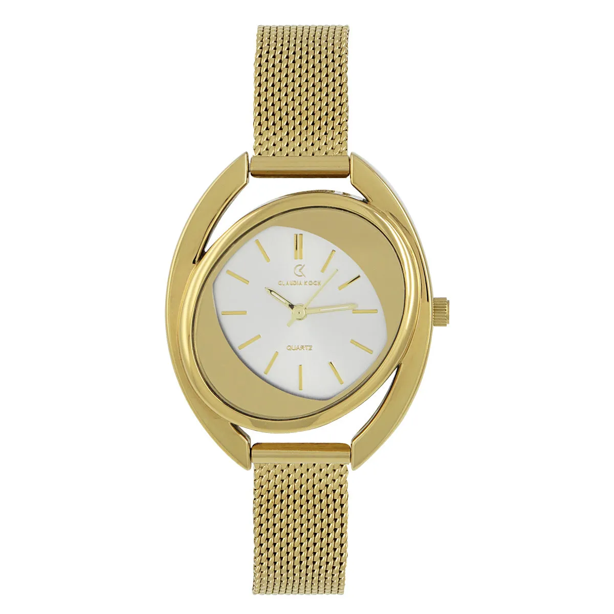 Slim design Mesh Stainless Steel Oval Classical Women Watch