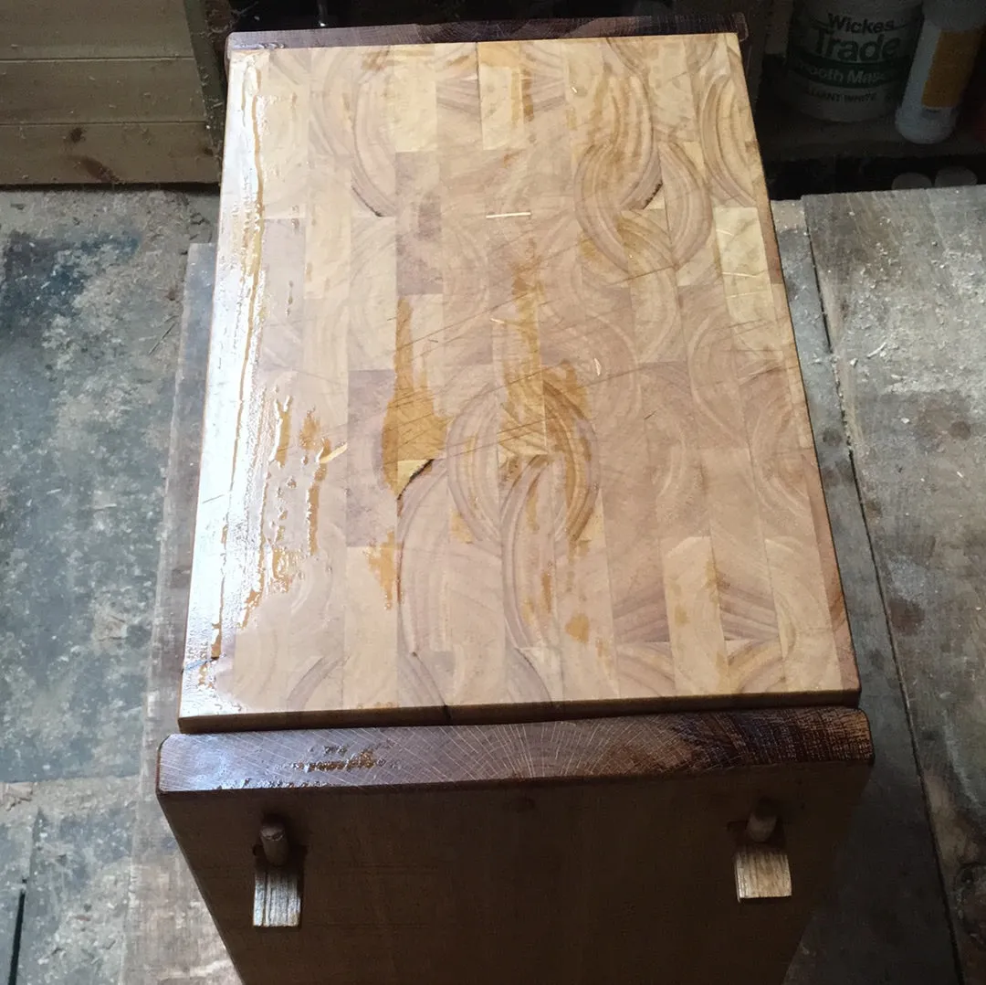 Solid oak stool or table with traditional joints. Oiled. 8841 6855