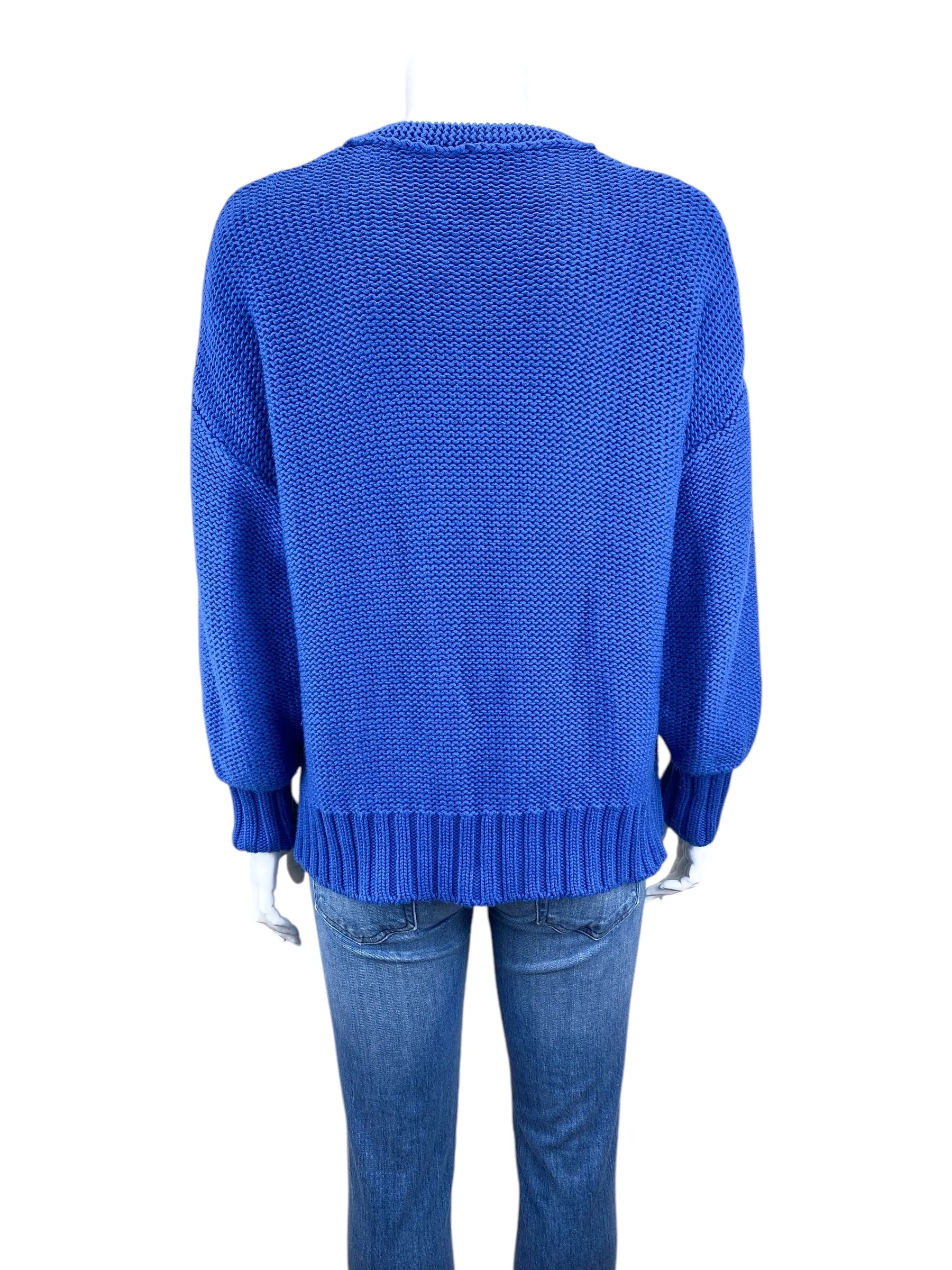 Staud Women's Blake Oversized Cable Cardigan Sweater Blue Size XS