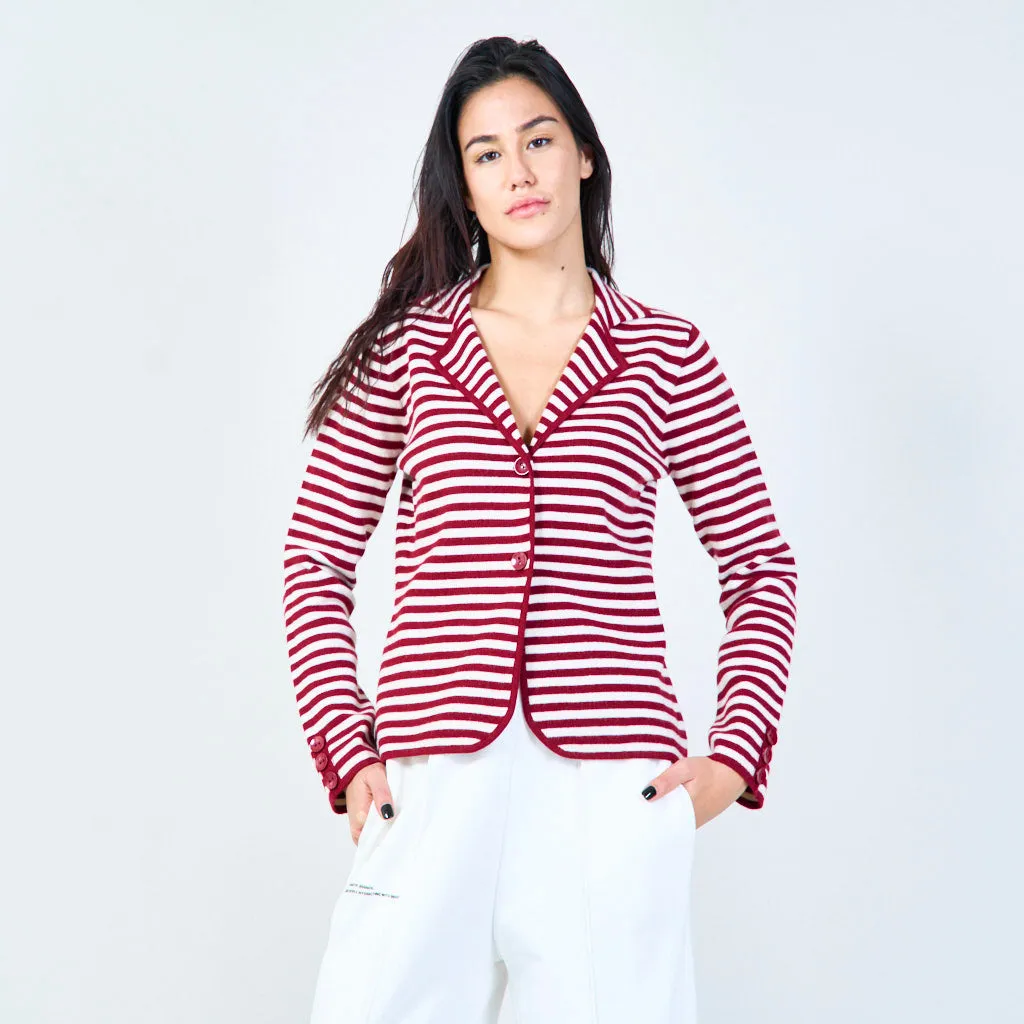 Striped knit blazer wholesale