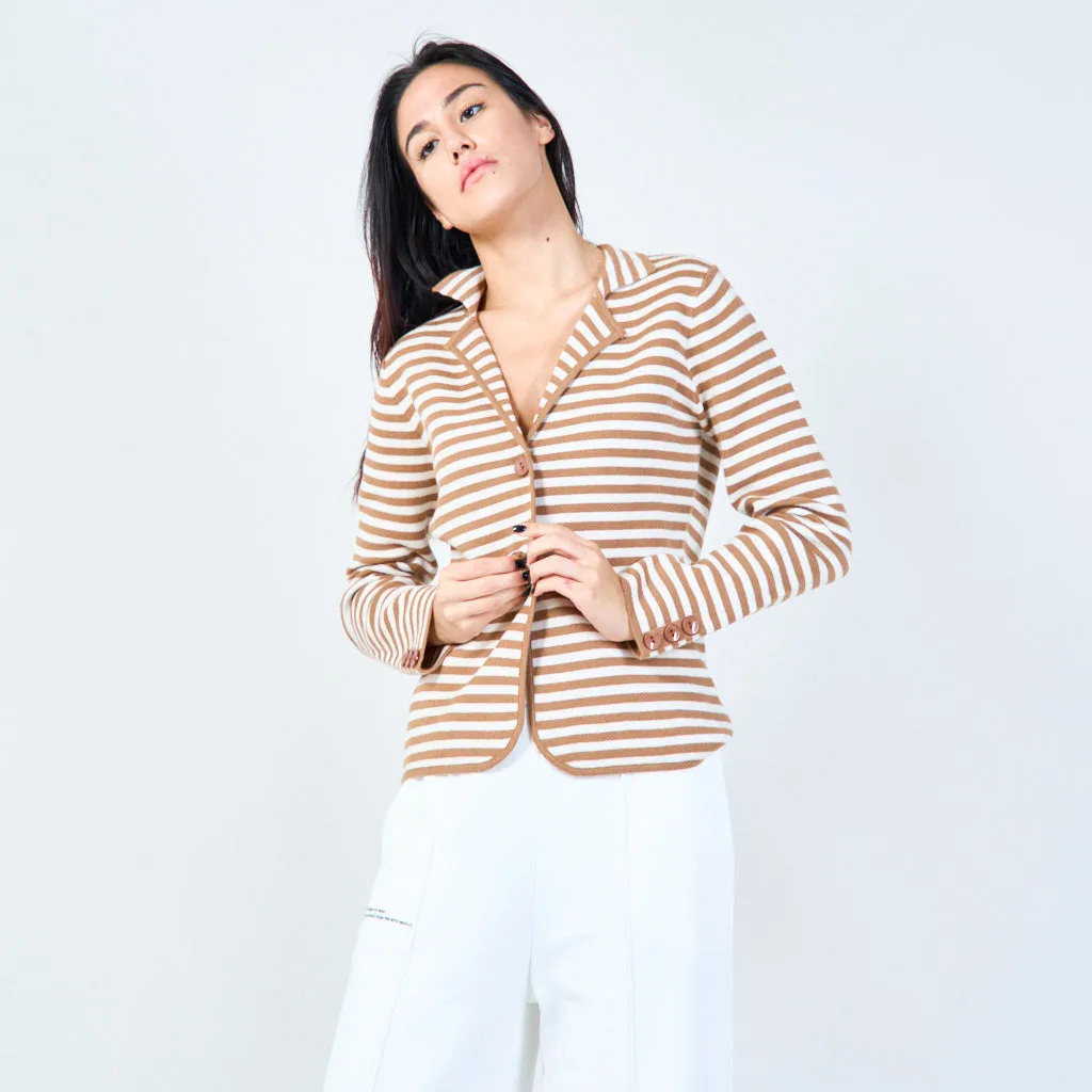 Striped knit blazer wholesale