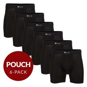 Sweat Proof Men's Boxer Briefs with Pouch - Black 6pk