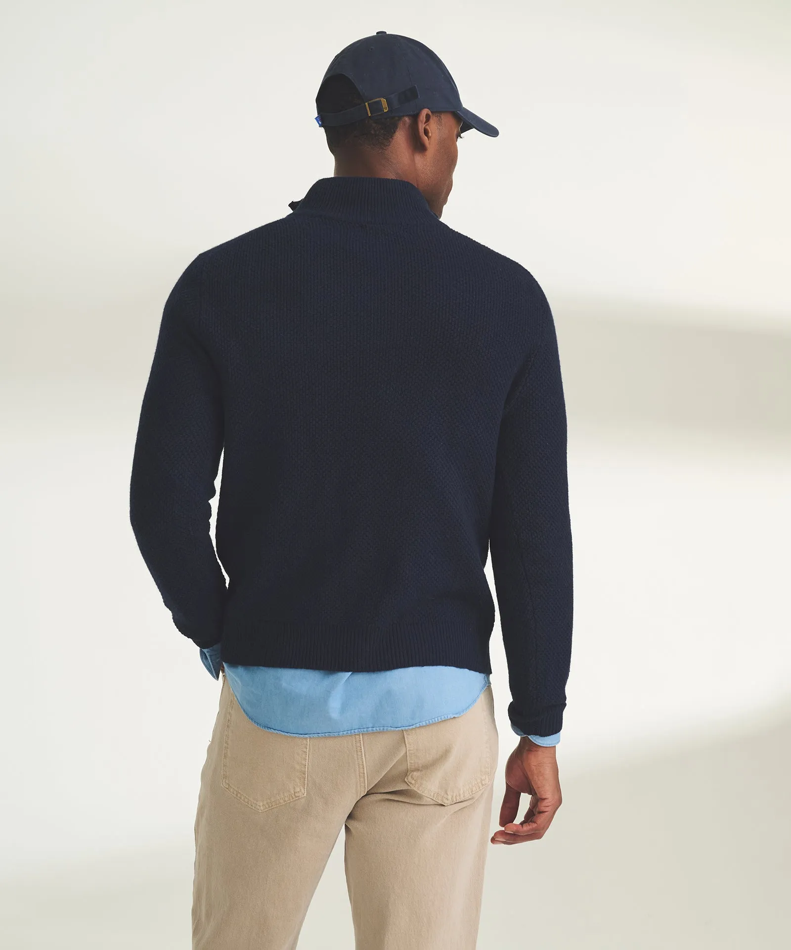 Textured Cotton Quarter Zip