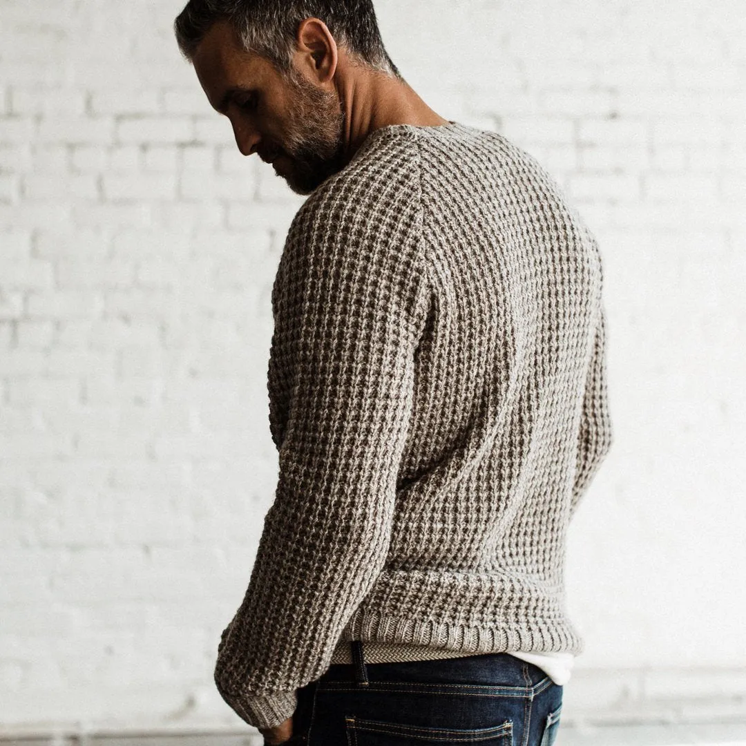 The Fisherman Sweater in Natural Waffle