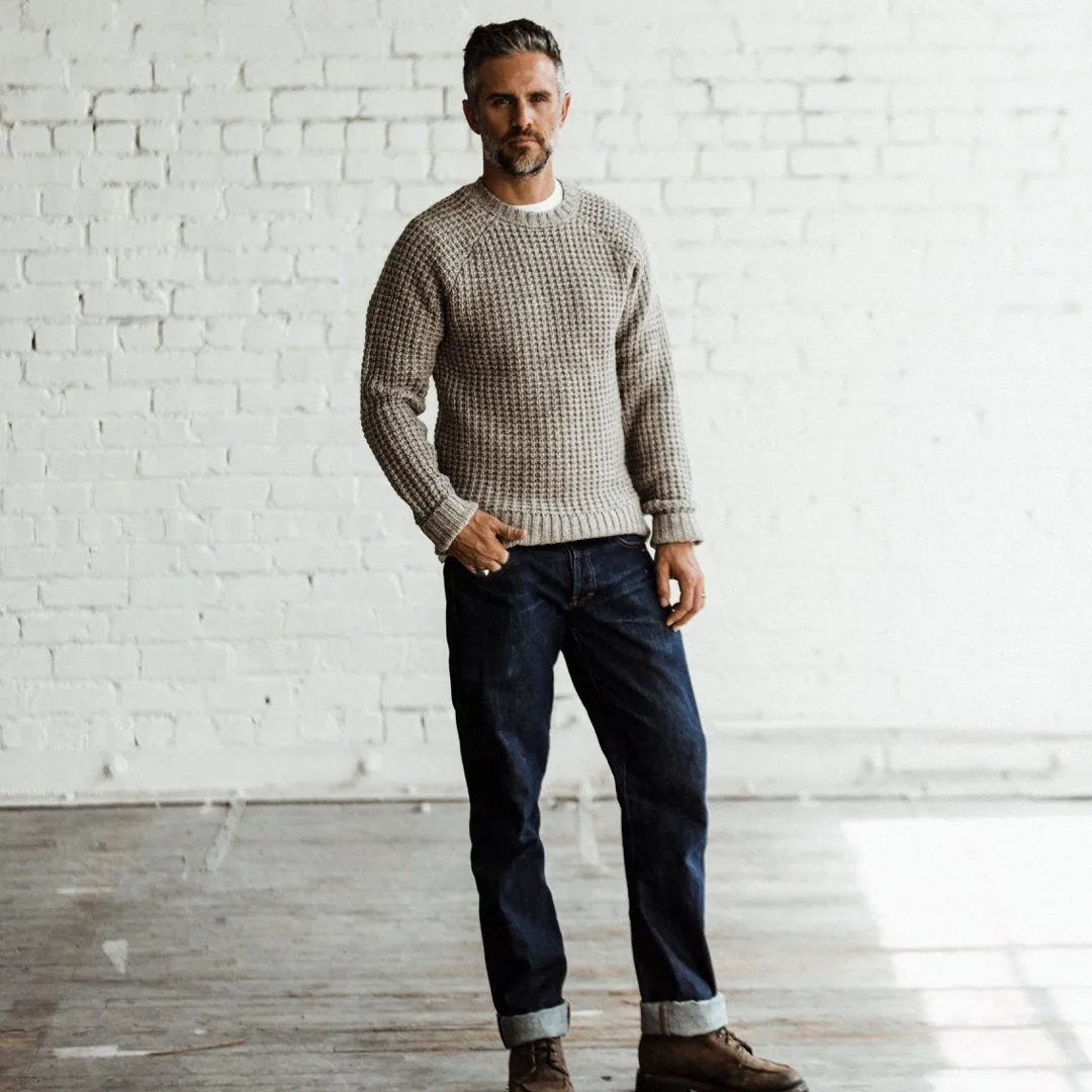 The Fisherman Sweater in Natural Waffle